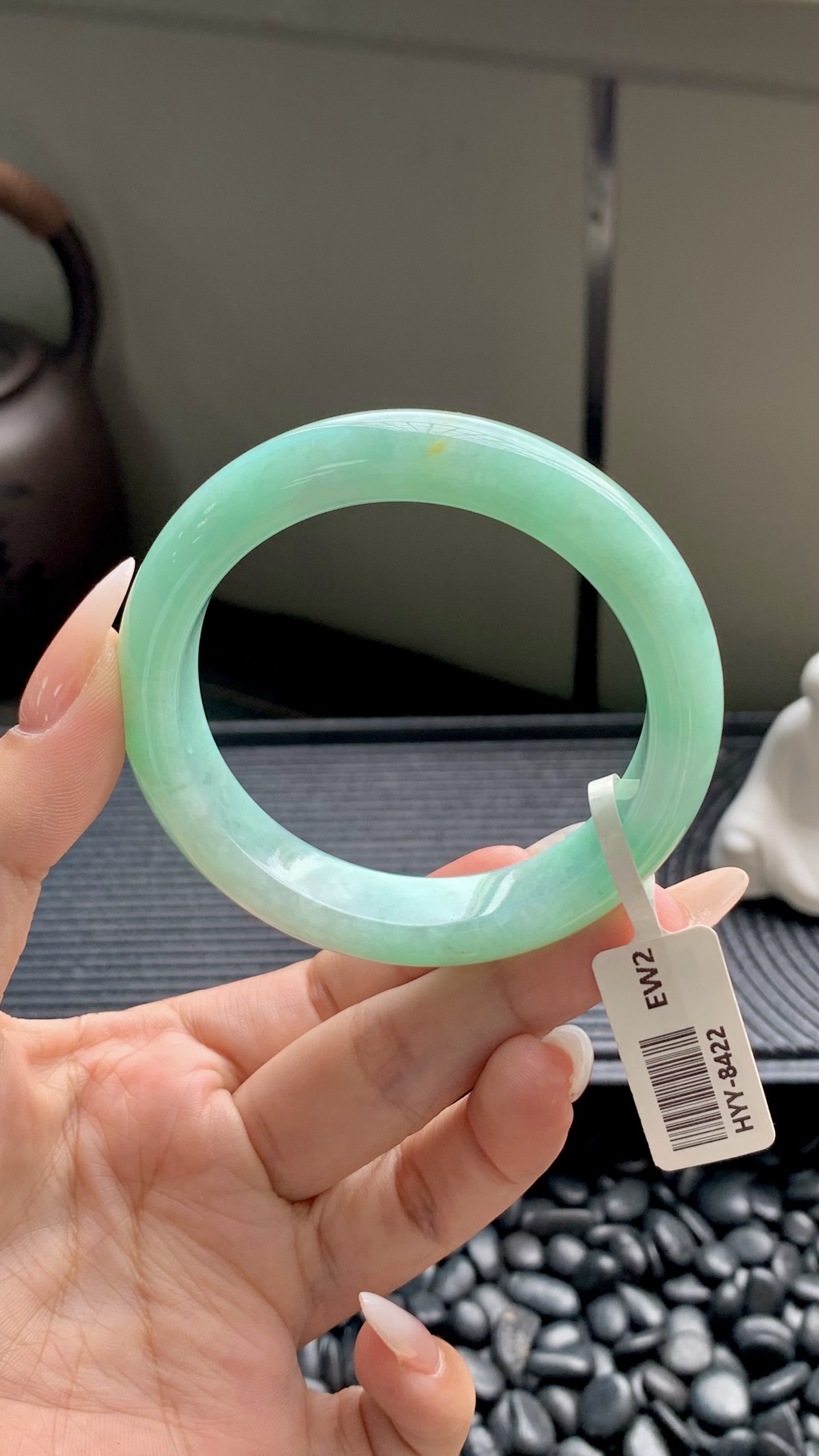 果绿洒金正圈成品,HYY-8422,尺寸：54-13-8.5