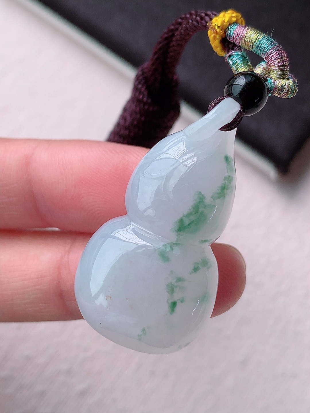 冰飘花葫芦挂件饱满水润 佩戴简单大方，36.3-19.4-12.2
