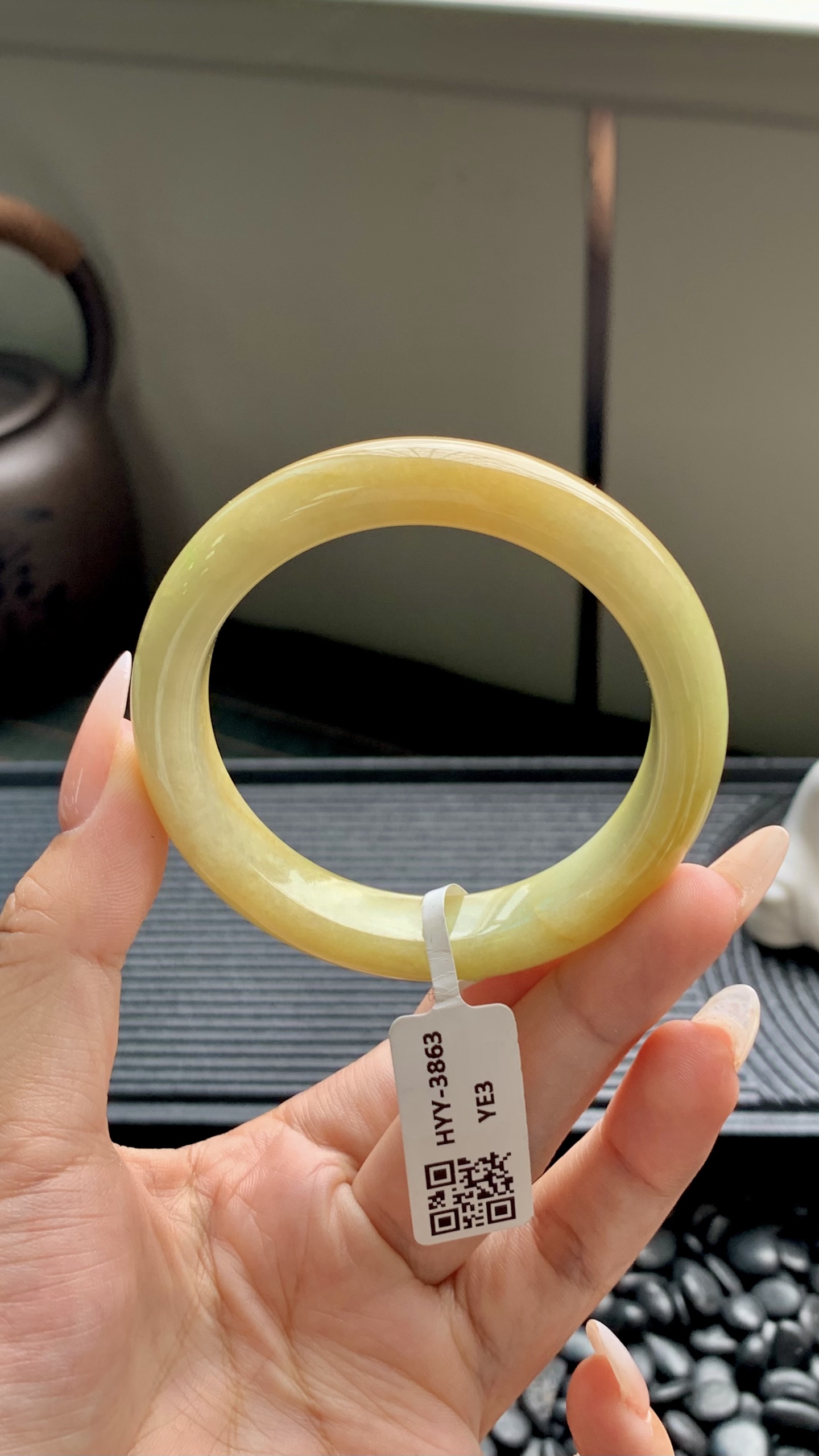 满圈黄翡正圈成品,HYY-3863,尺寸：53-12-8