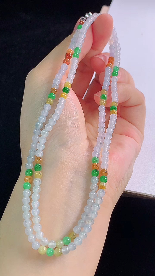 ️多彩项链，尺寸:3.7-3.7mm