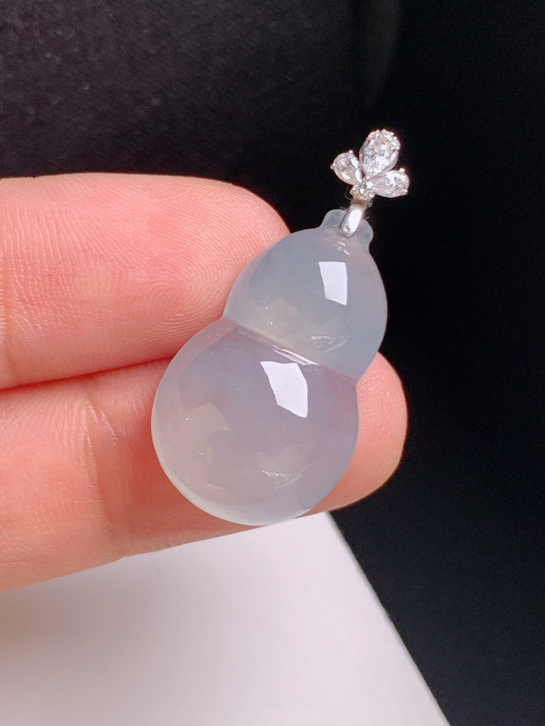 冰种葫芦吊坠，冰润通透，版型饱满，福禄双全，4222