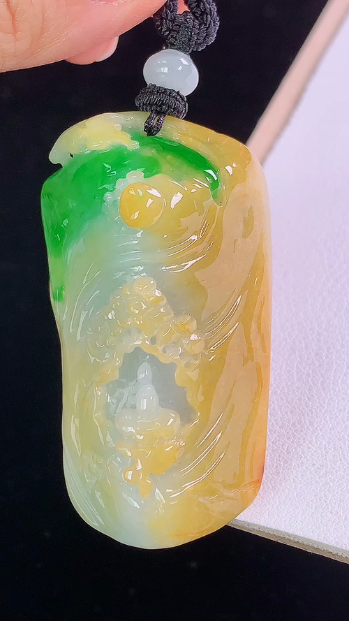 三彩悟道，无裂，尺寸:52.0-28.5-19.9mm