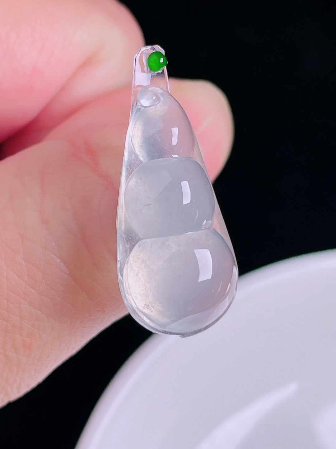 高冰豆子福豆，老种起光，细底通透，尺寸：27/13.3/8mm0905