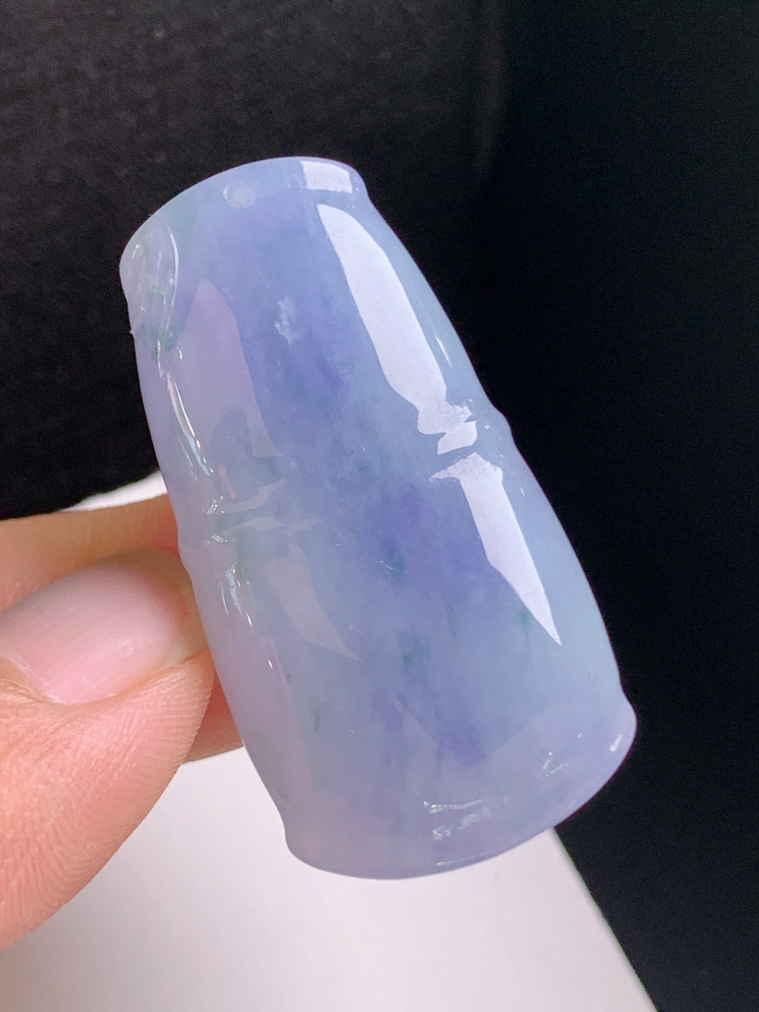 竹节，浓紫娇艳，莹润饱满，节节高升，裸石39.9-20.8-7.1
