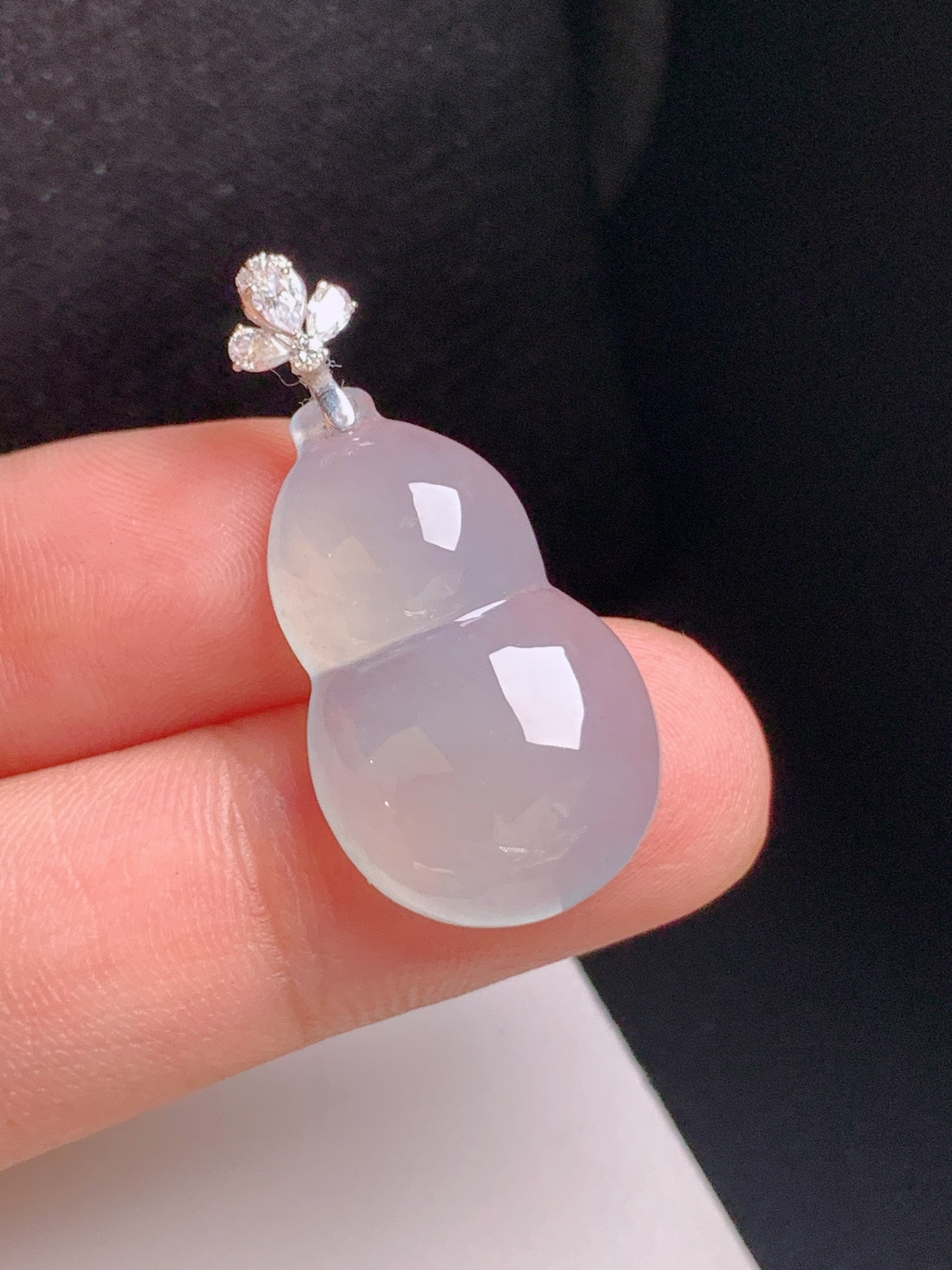 冰种葫芦吊坠，冰润通透，版型饱满，福禄双全，4222