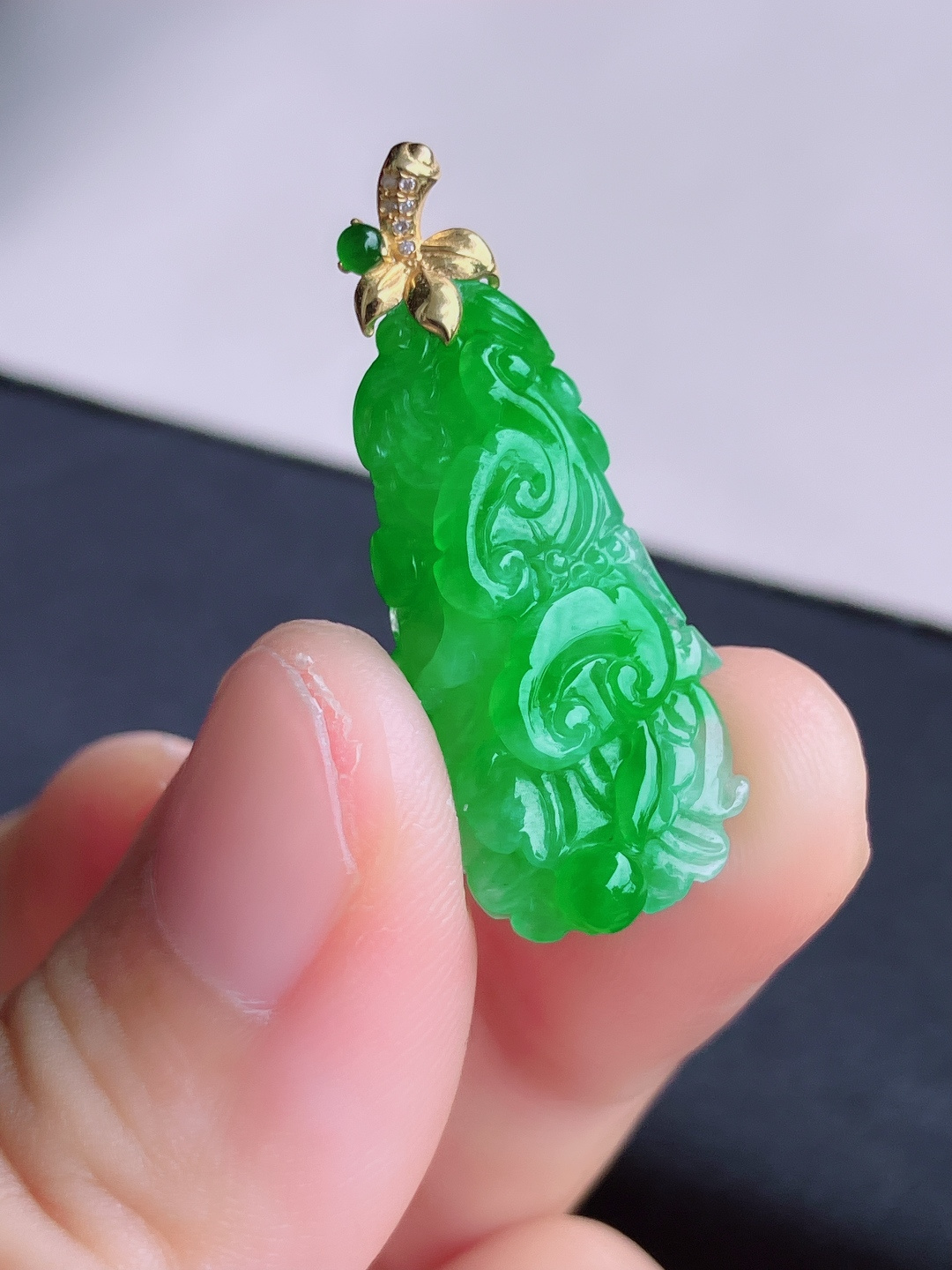 ️翠绿百财，色美清爽，尺寸34/28.6/14.3/7/自然光实拍