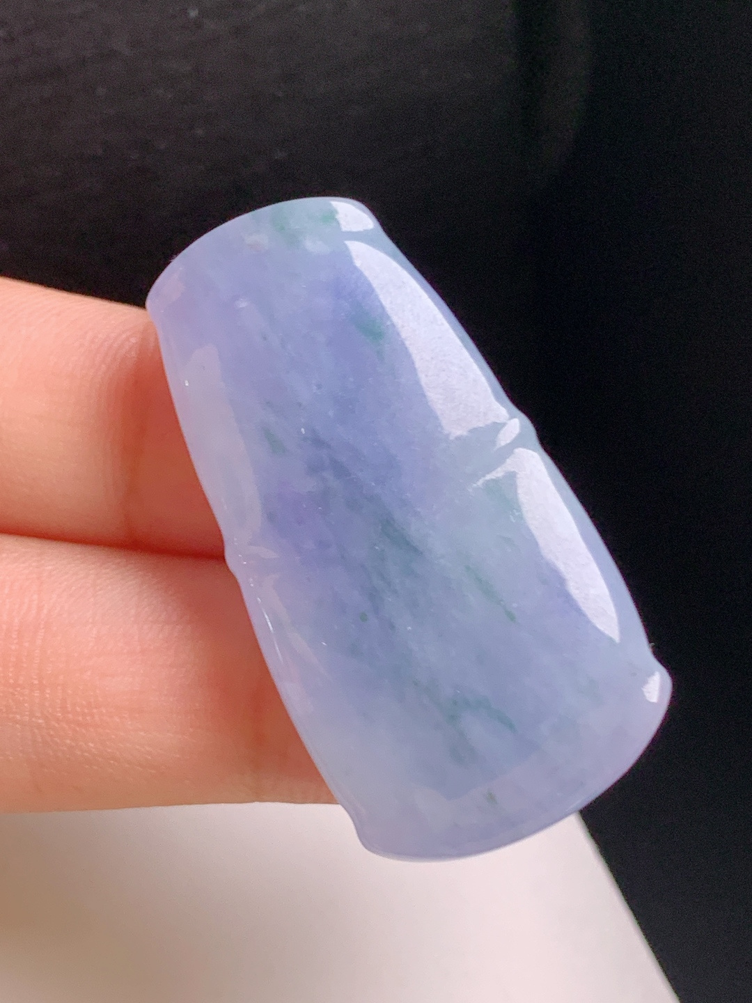 竹节，浓紫娇艳，莹润饱满，节节高升，裸石39.9-20.8-7.1