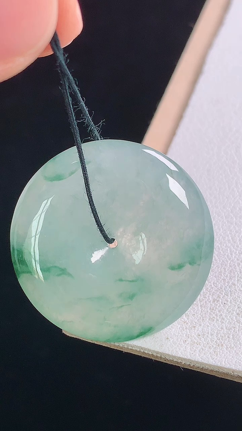冰飘花平安扣，无裂，尺寸:28.6-6.0mm