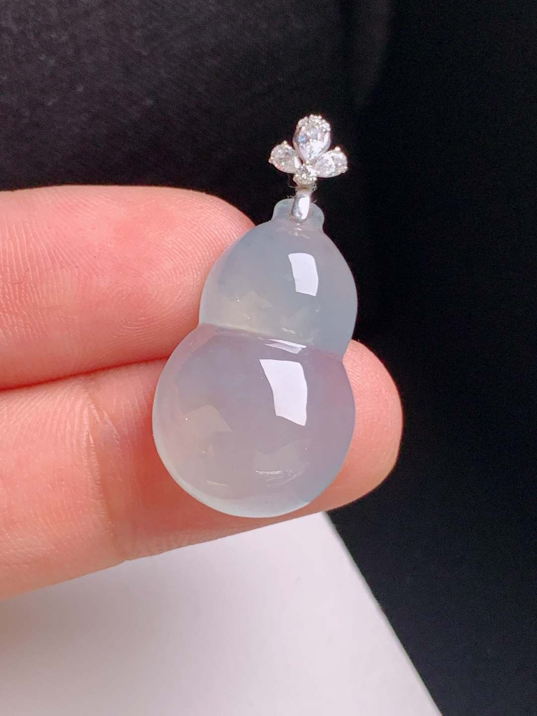 冰种葫芦吊坠，冰润通透，版型饱满，福禄双全，4222