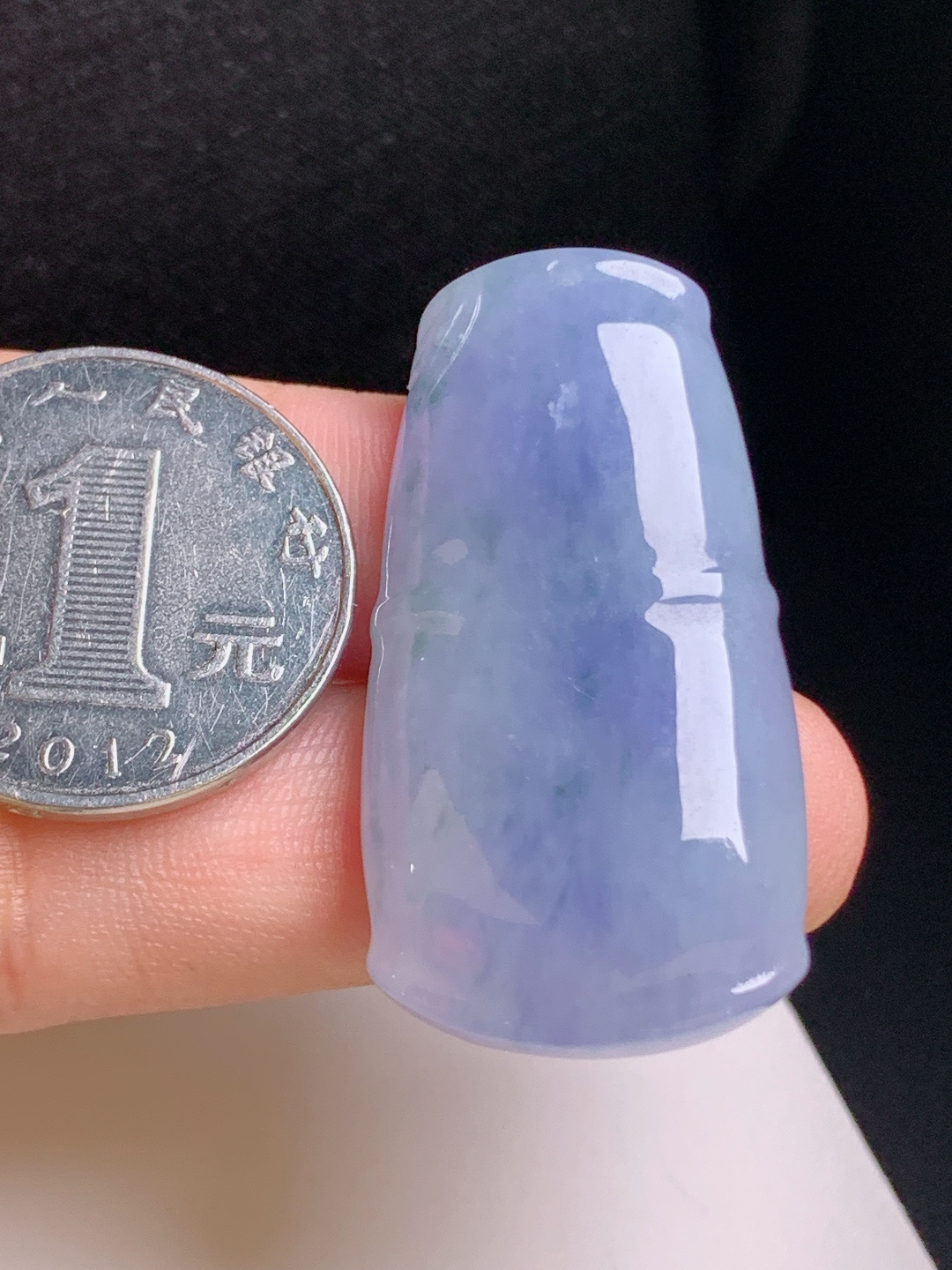 竹节，浓紫娇艳，莹润饱满，节节高升，裸石39.9-20.8-7.1