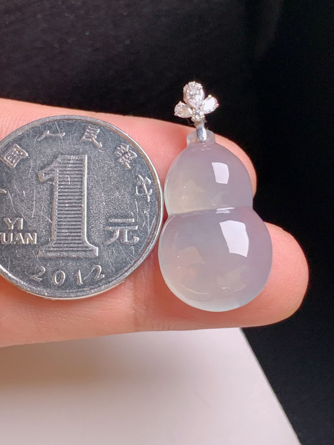 冰种葫芦吊坠，冰润通透，版型饱满，福禄双全，4222