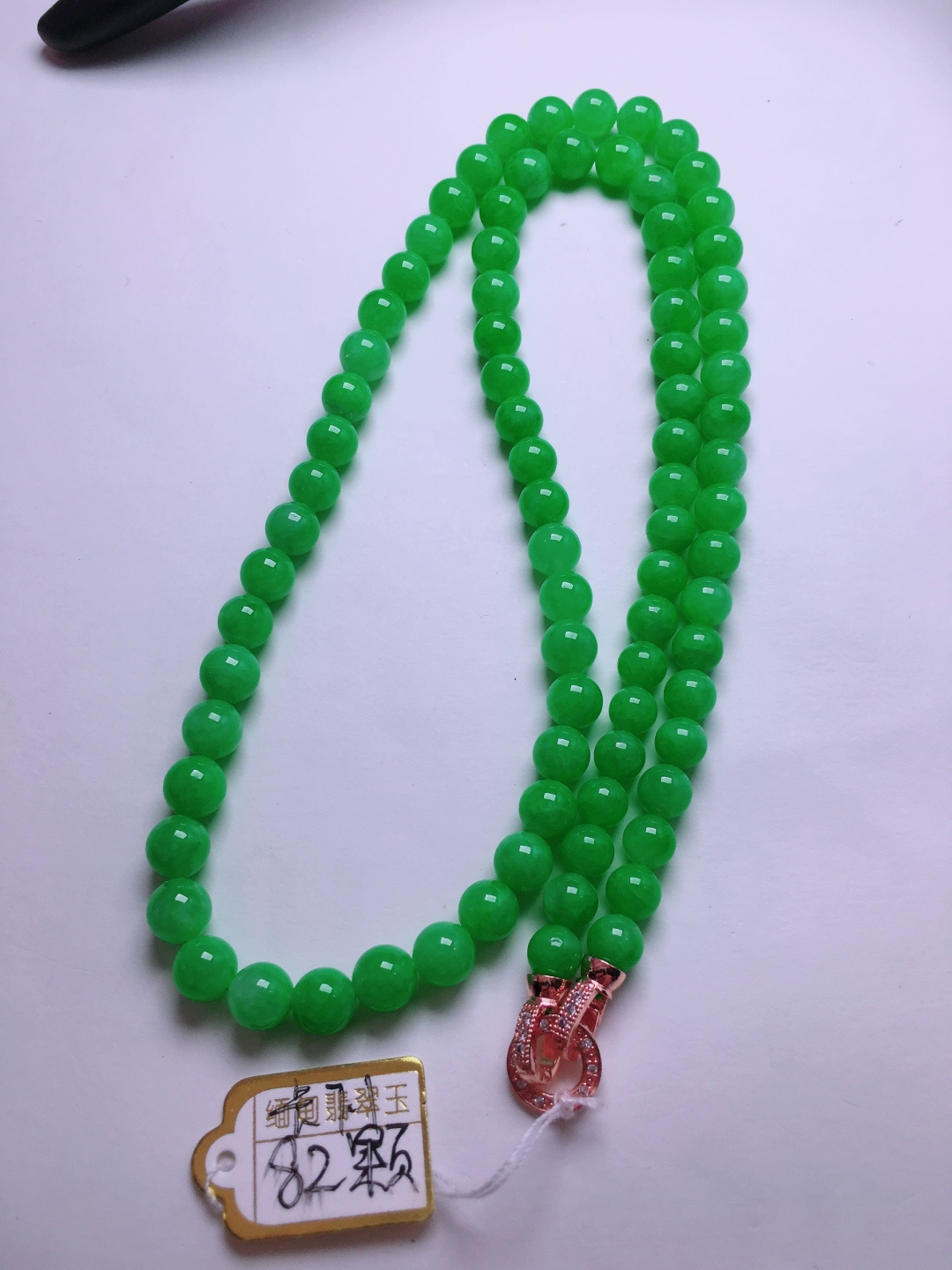 ️高冰绿珠子项链，晶莹剔透，新颖时尚，6-7