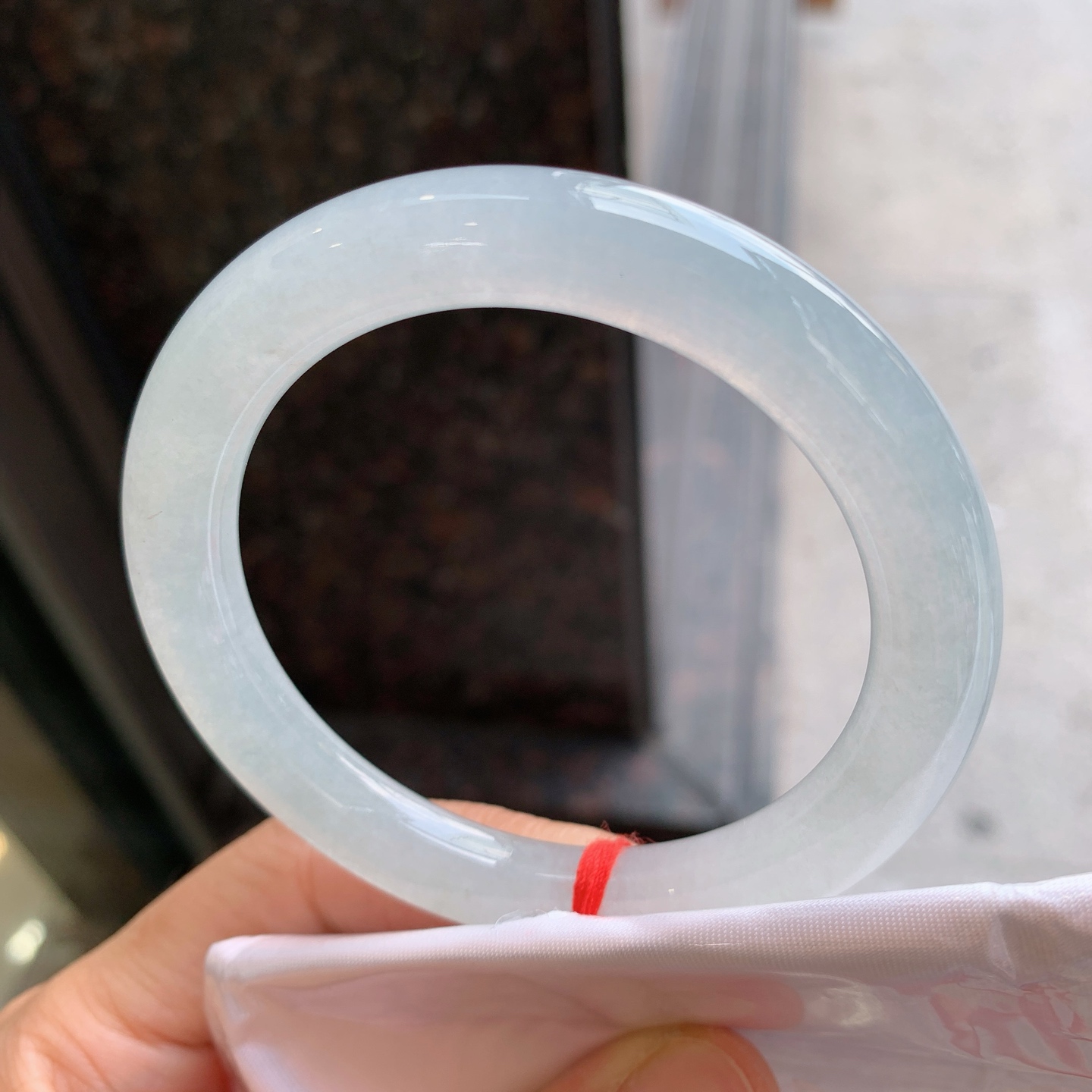 圆条冰镯，无裂，冰润