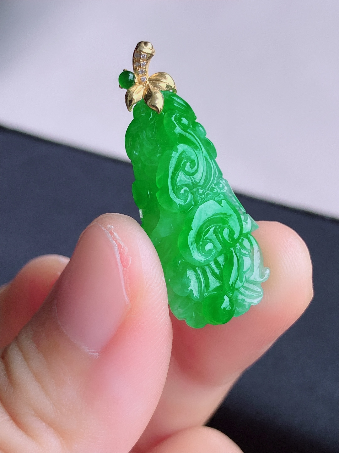 ️翠绿百财，色美清爽，尺寸34/28.6/14.3/7/自然光实拍