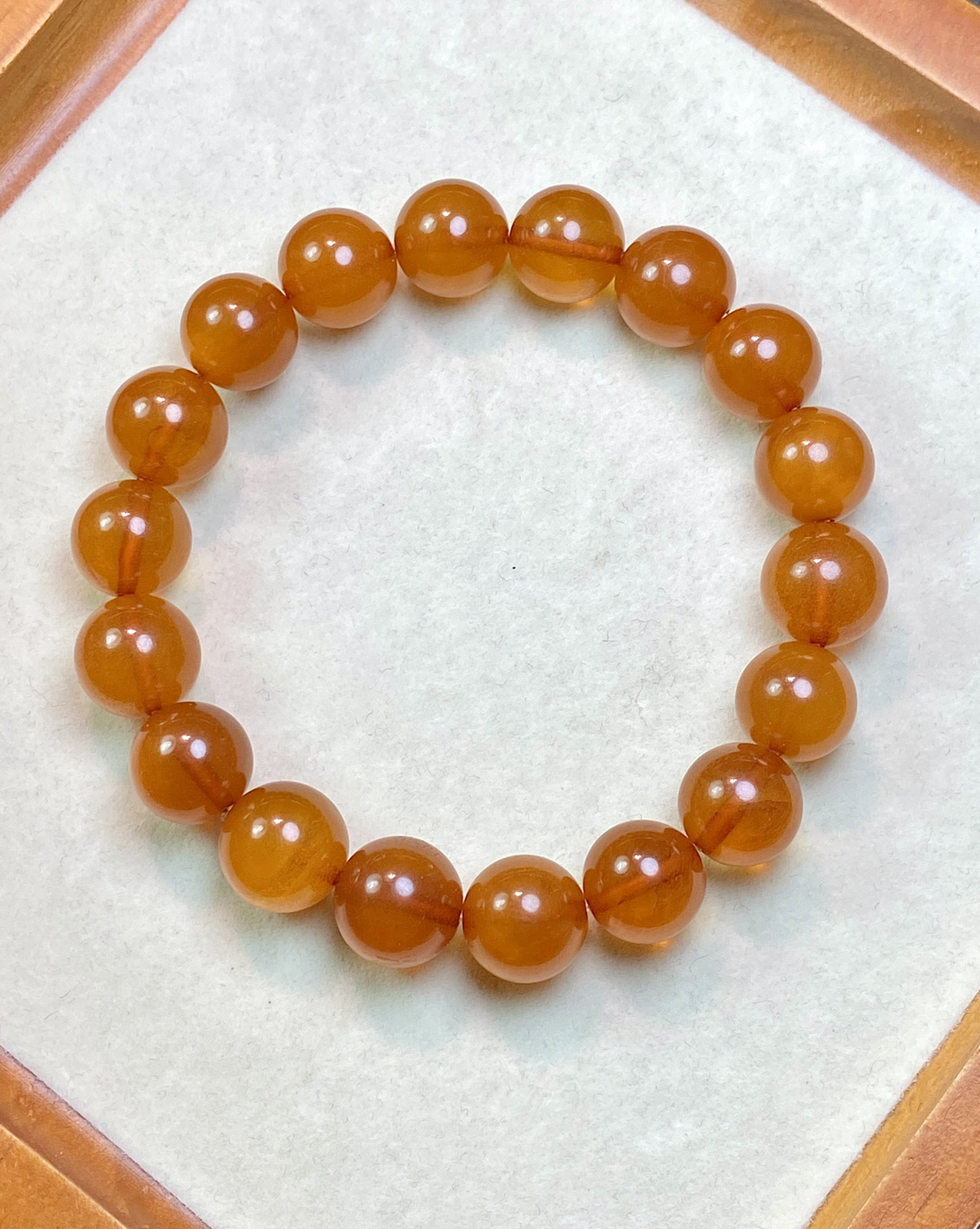 天然琥珀/蜜蜡 古董枣红金绞老蜜蜡 单圈手链～尺寸：11.8mm左右 重:16.2克左右风化纹明显