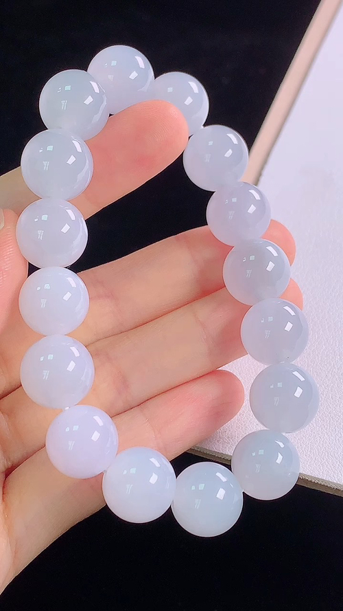 ️冰种手链，尺寸:12.6-12.6mm