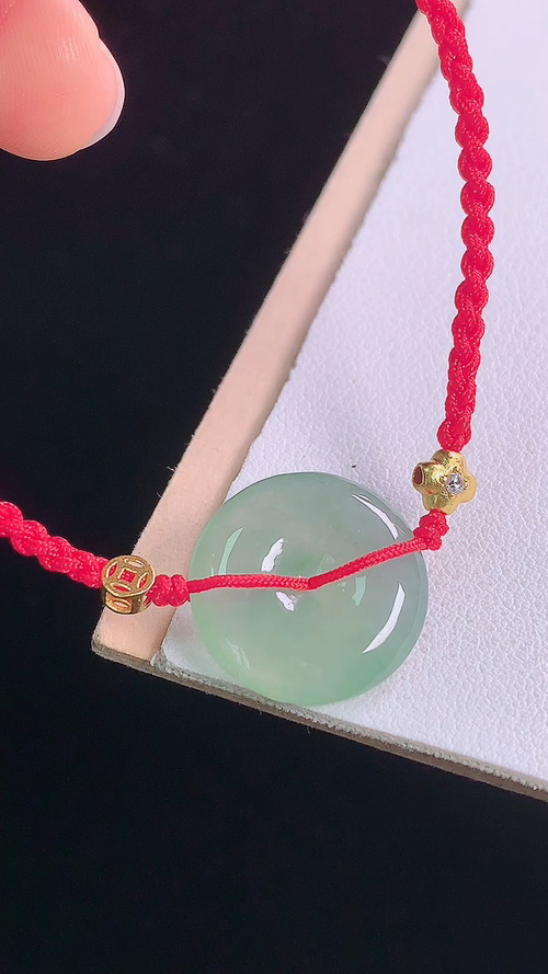 冰种平安扣，无裂，尺寸:17.5-3.9mm