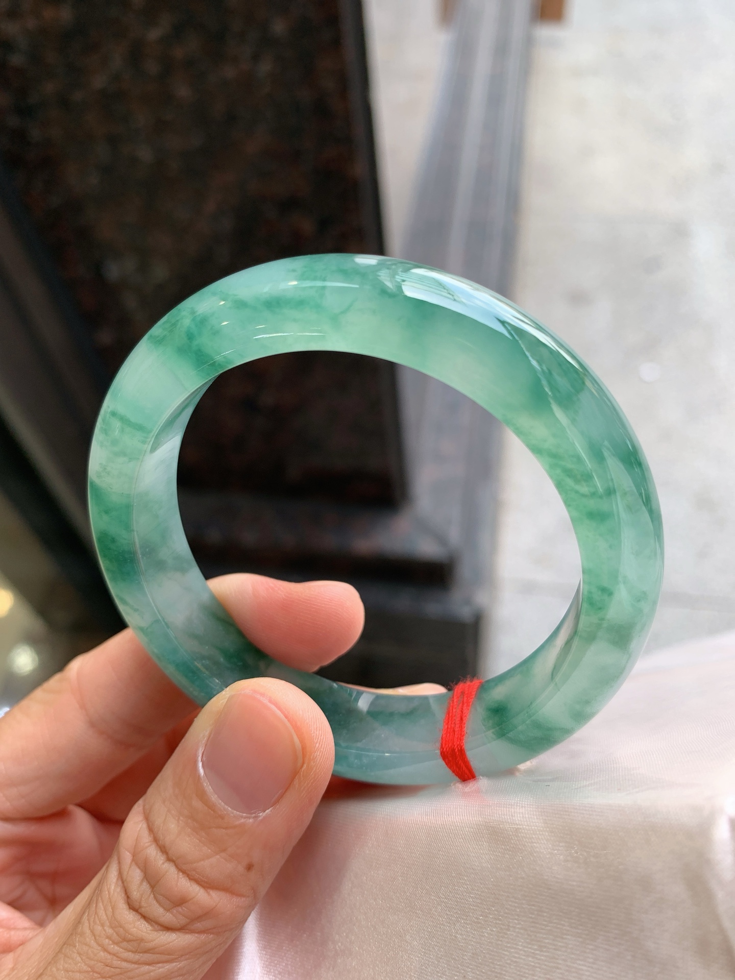 正圈冰飘绿花，有纹，料子漂亮