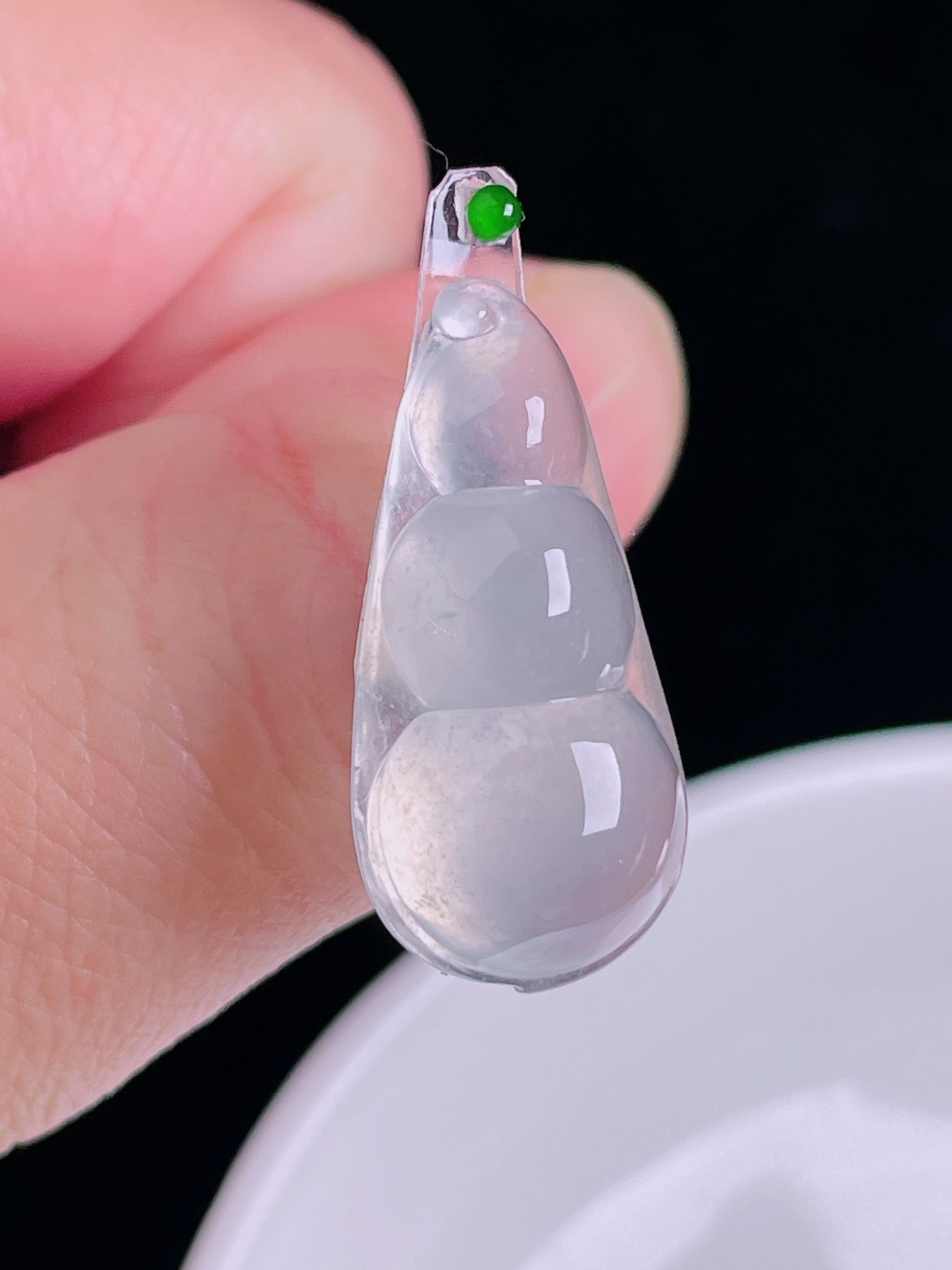 高冰豆子福豆，老种起光，细底通透，尺寸：27/13.3/8mm0905