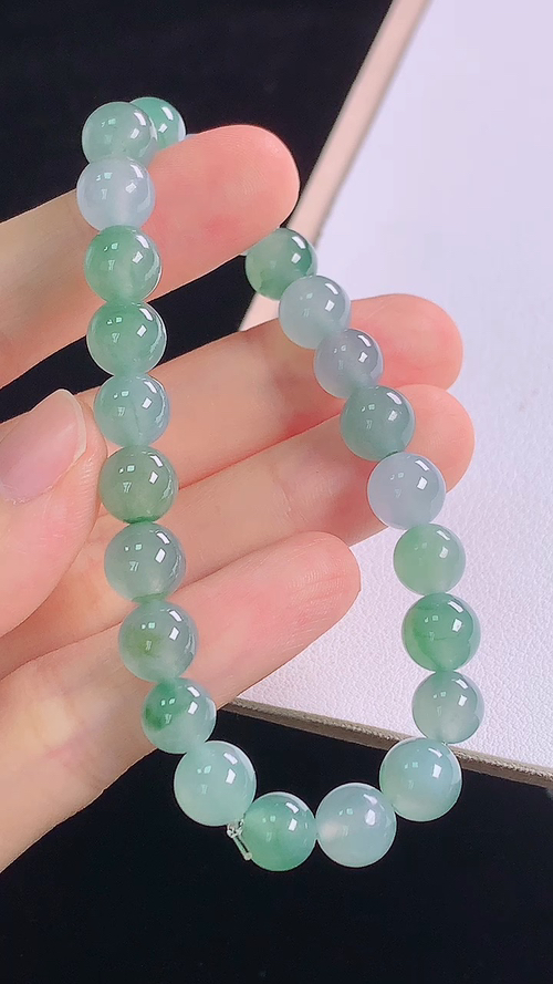 冰飘花手链，尺寸:7.8-7.8mm