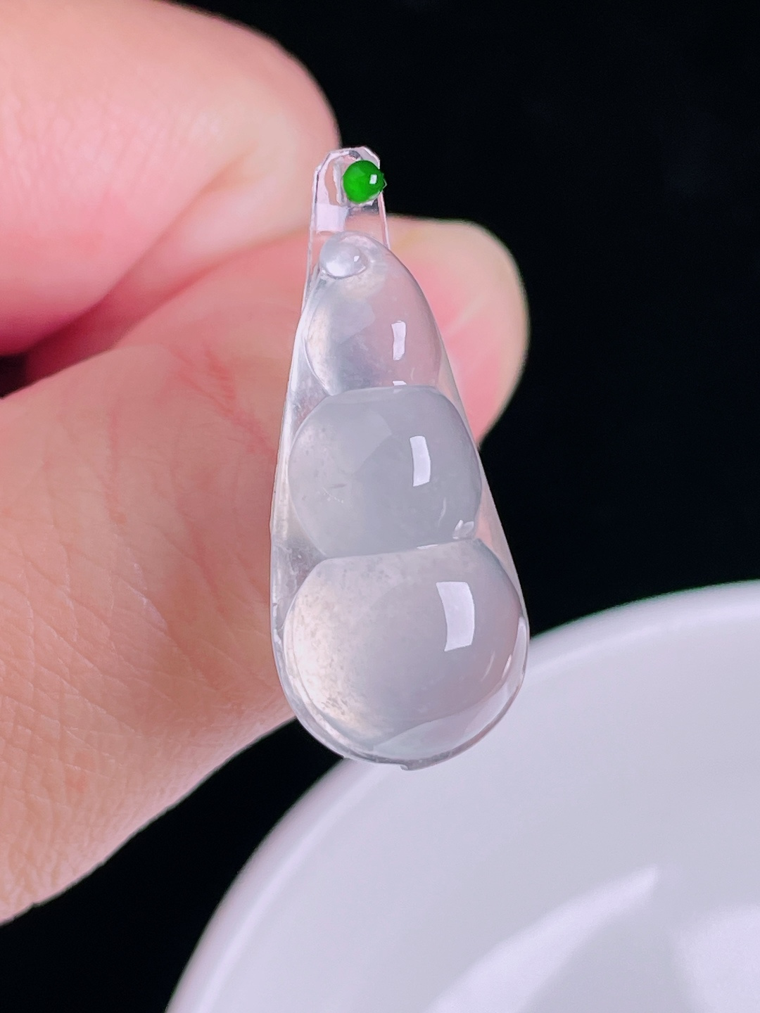 高冰豆子福豆，老种起光，细底通透，尺寸：27/13.3/8mm0905
