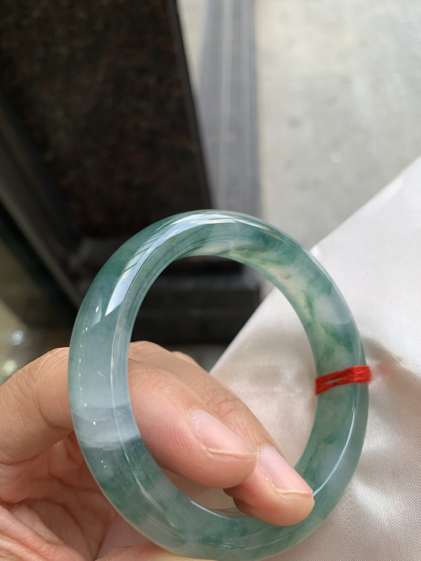 正圈冰飘绿花，有纹，料子漂亮