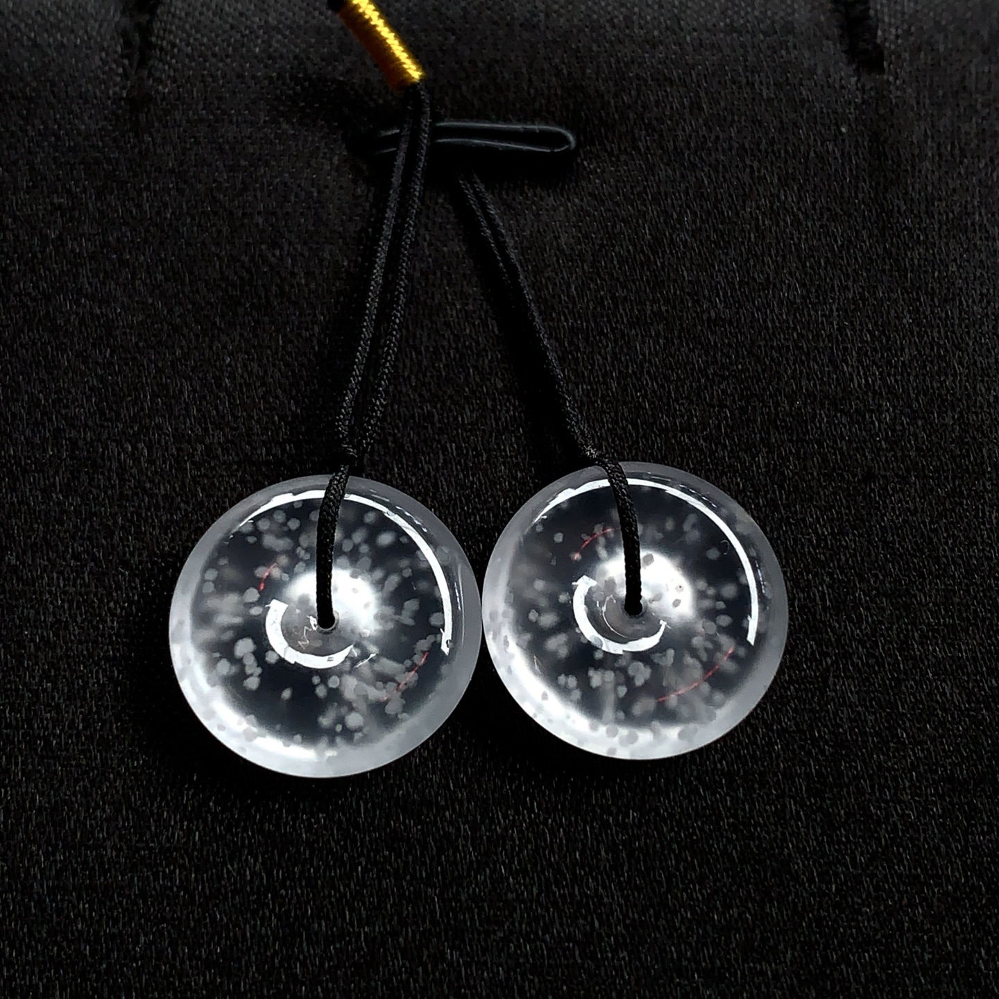 雪花棉平安扣一对，尺寸：15.7×4 / 15.6×4，玉润千年，韵承东方