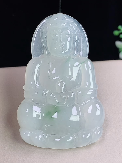 冰飘花观音，无裂，尺寸59.6-37-5.3mm，j05yaf