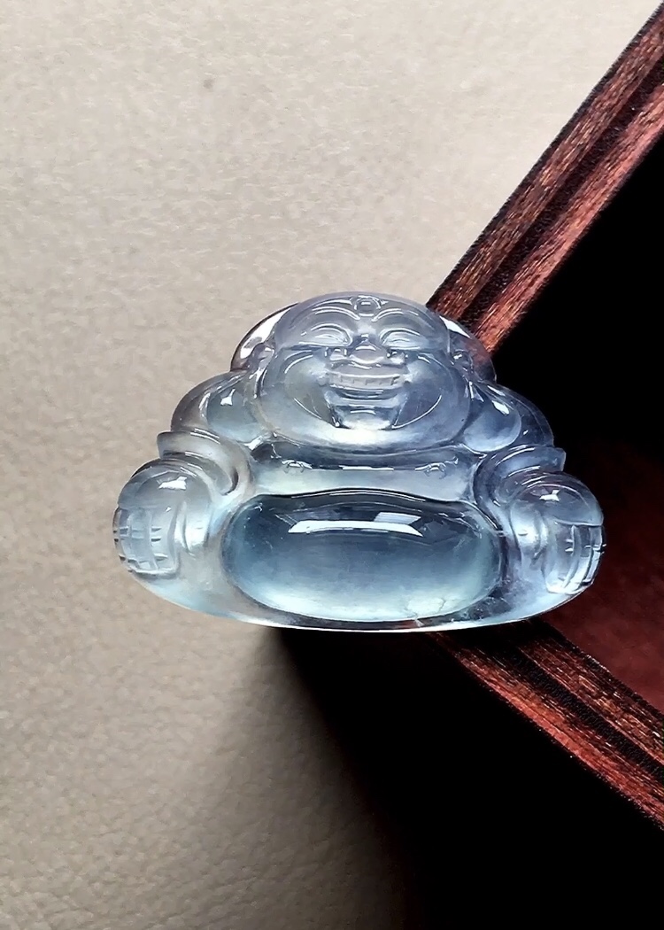 玻璃种佛公，种老，冰透起光，品相，无裂，尺寸17*24.2*5