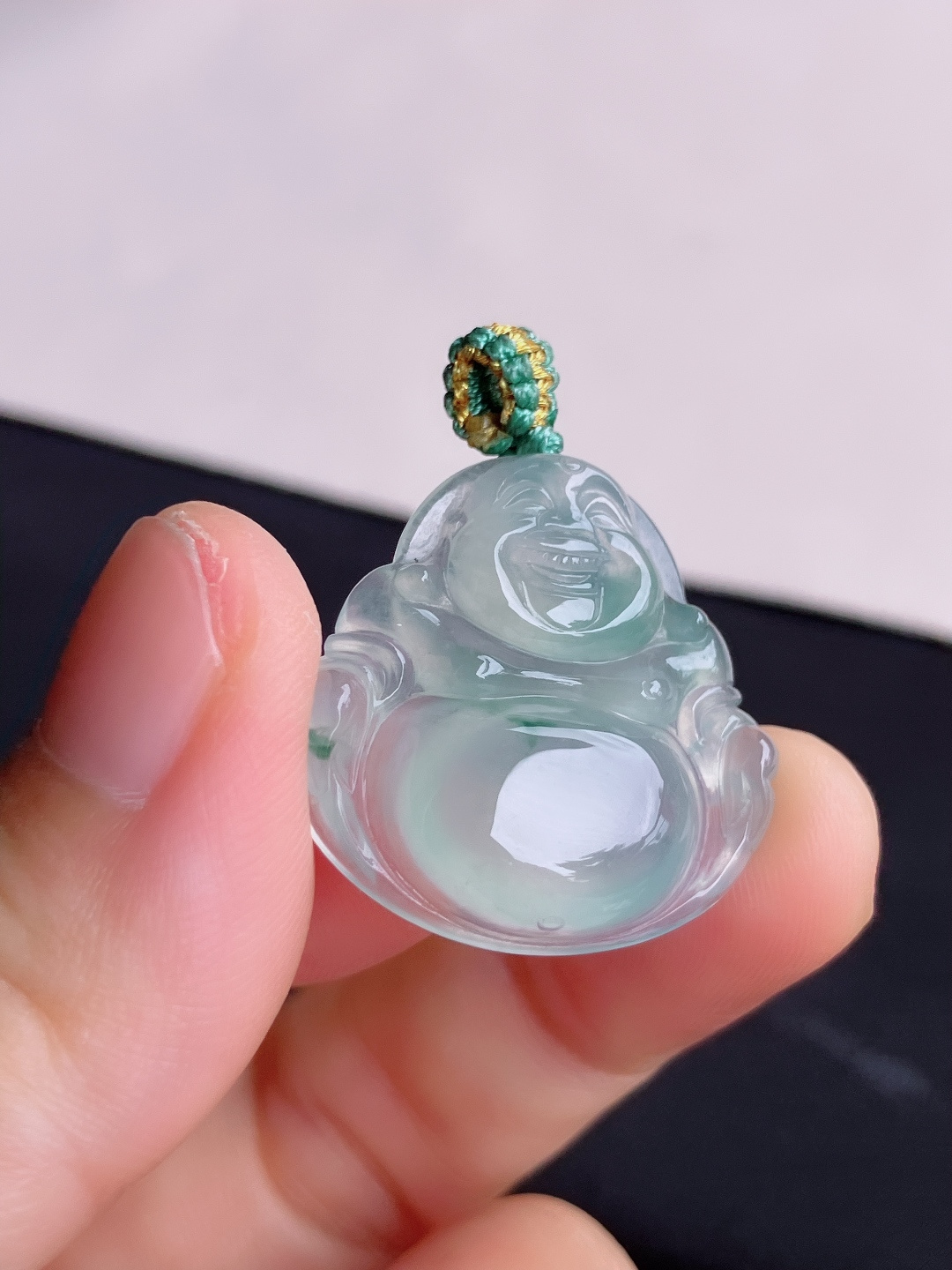 ️冰飘花弥勒佛，晶莹剔透，尺寸26/25.6/5.6/自然光实拍