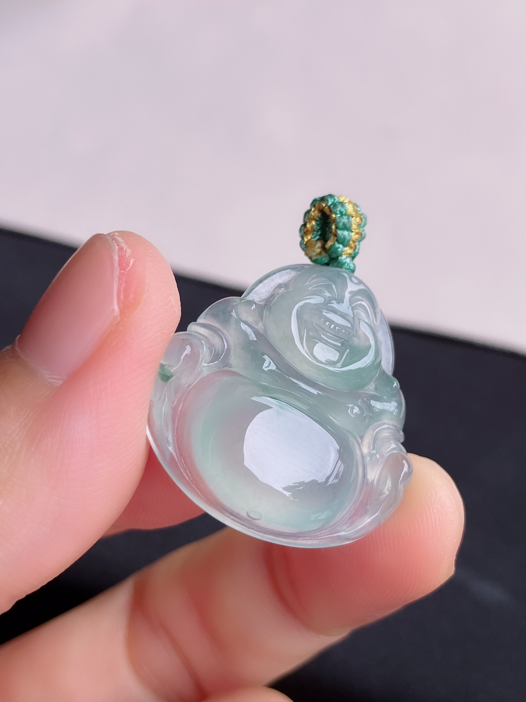 ️冰飘花弥勒佛，晶莹剔透，尺寸26/25.6/5.6/自然光实拍