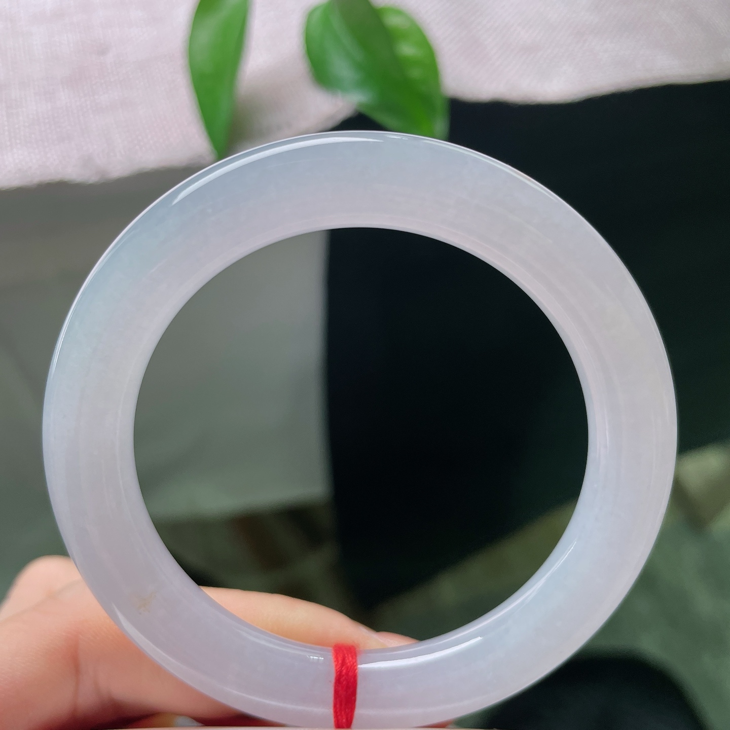圆条，一点洒金，光线掠过镯面，水光缓缓流转，清灵通透，抬手之间尽显温婉干净的气质。ss58067a