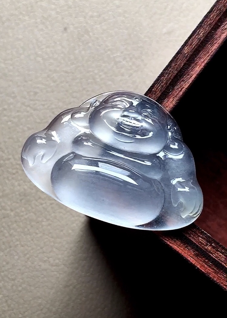 ️ 冰种佛公 底子水润无比，纯净冰透，无裂，尺寸18*24.8*4