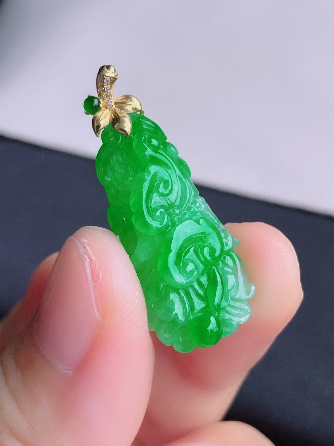 ️翠绿百财，色美清爽，尺寸34/28.6/14.3/7/自然光实拍