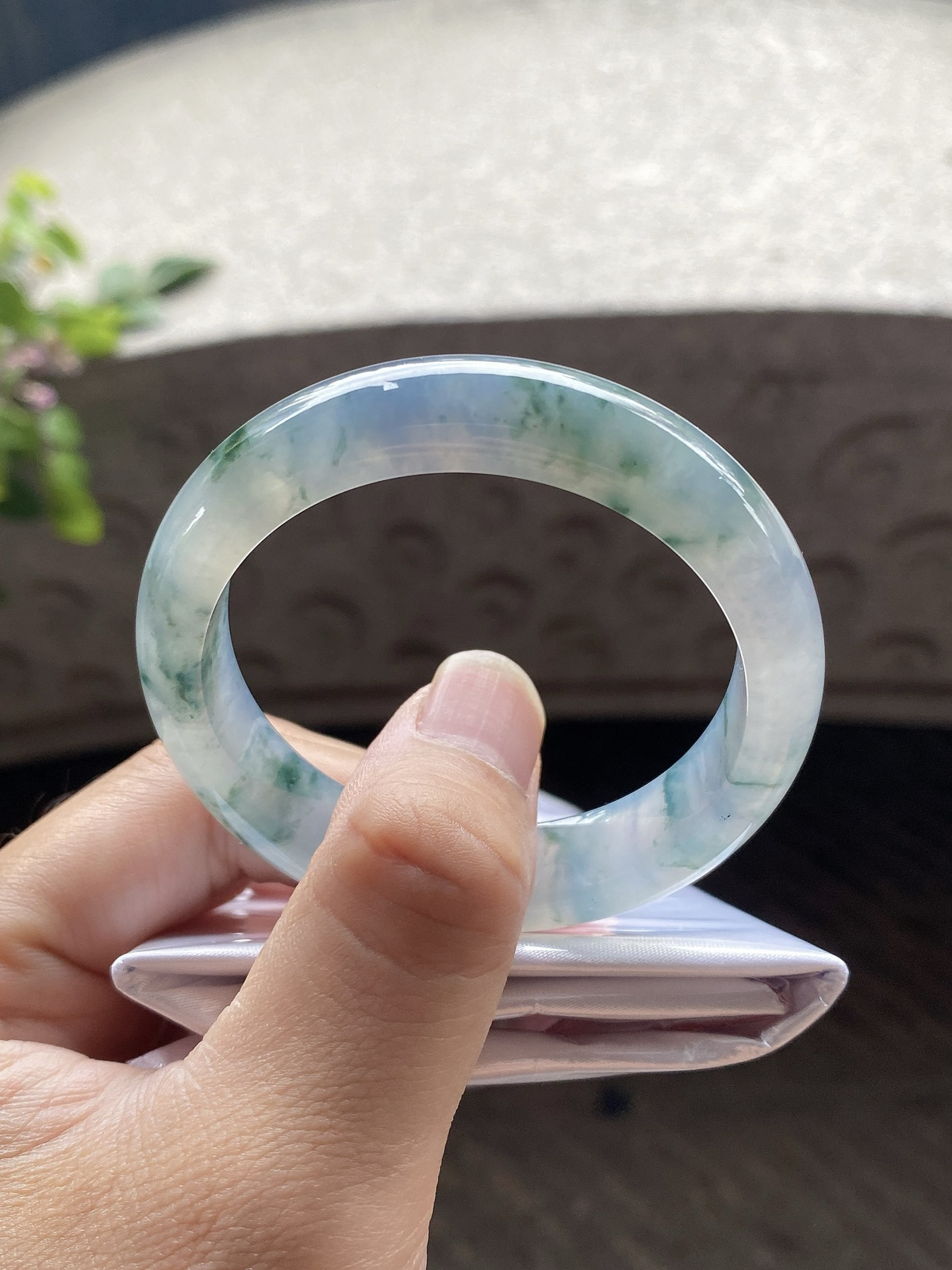 圈口51-12.5-8.5    【冰紫飘花正圈手镯】圈口50  51可戴  质地细腻