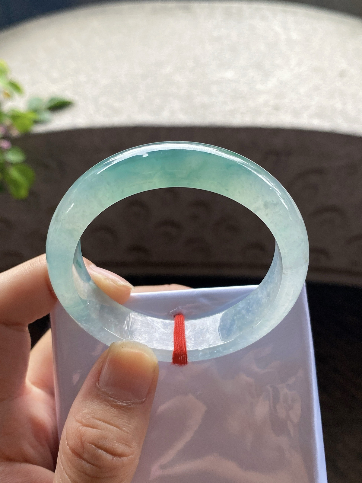 圈口51.3-13.7-7.8    【冰种飘蓝绿正圈手镯】圈口51  52可戴  质地细腻   种水好
