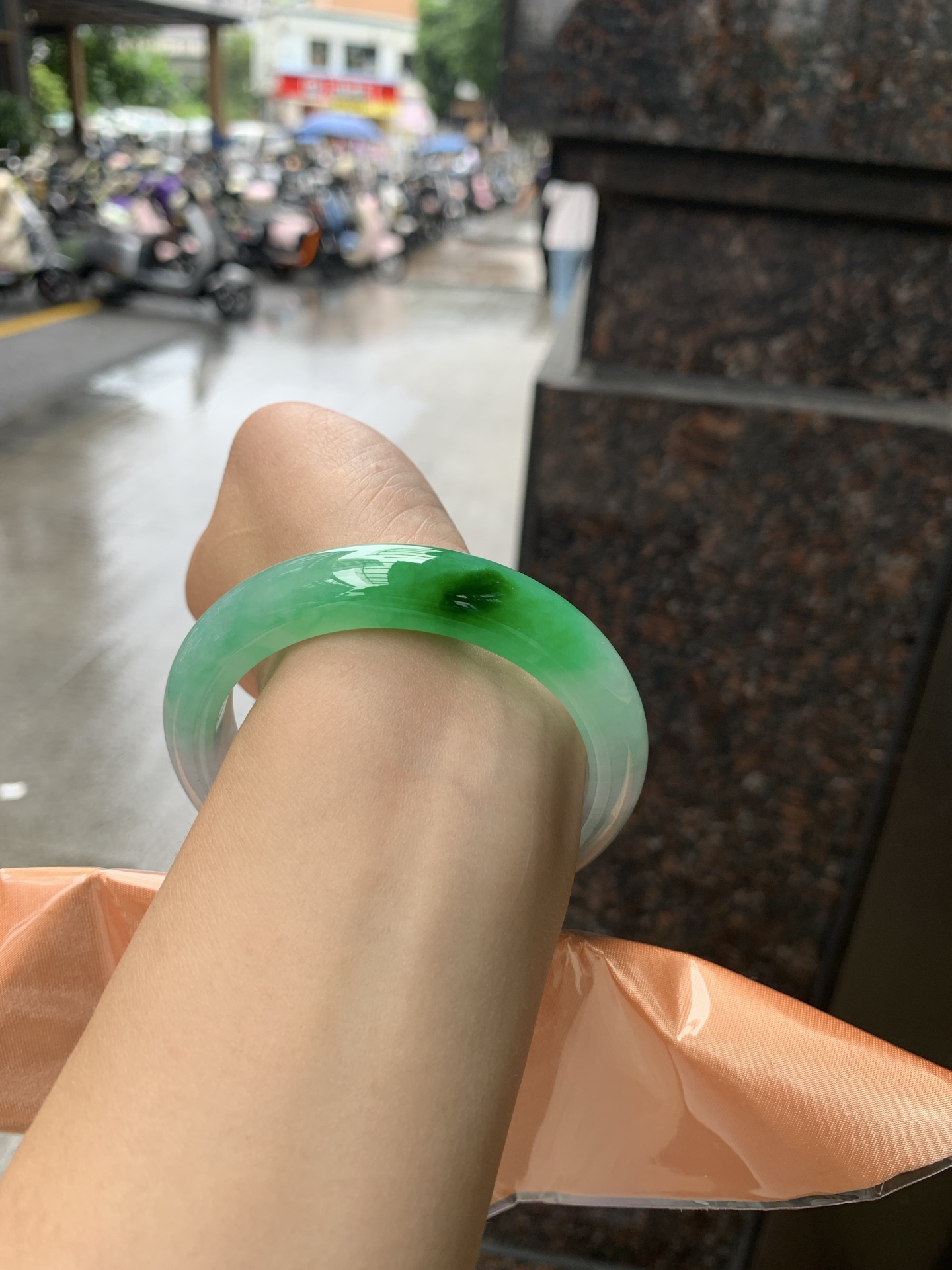 阳绿春彩正圈,0906-N1518,打灯纹裂