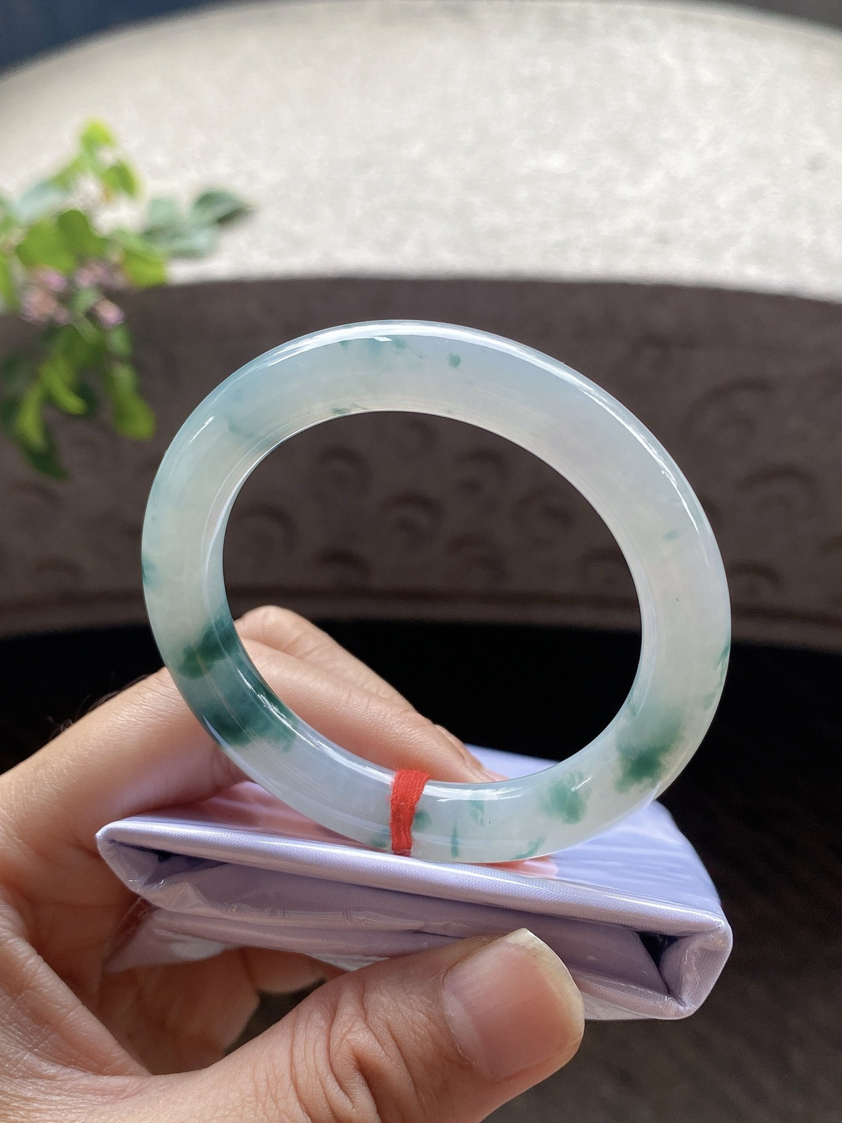 圈口50.4-9.5-9     【冰飘花圆条手镯】圈口50  51可戴  质地细腻   种水好