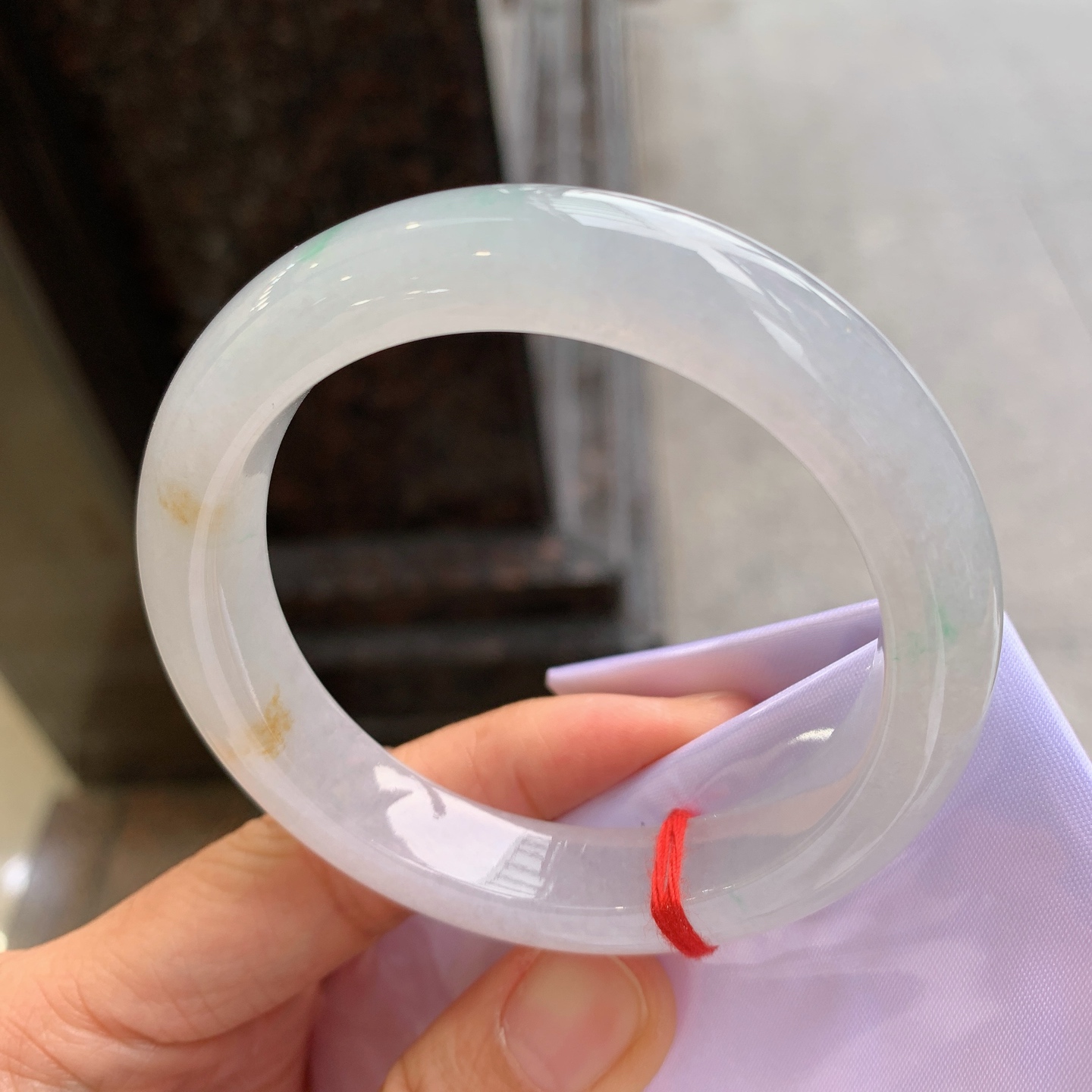 正圈冰飘黄翡,无裂,冰润