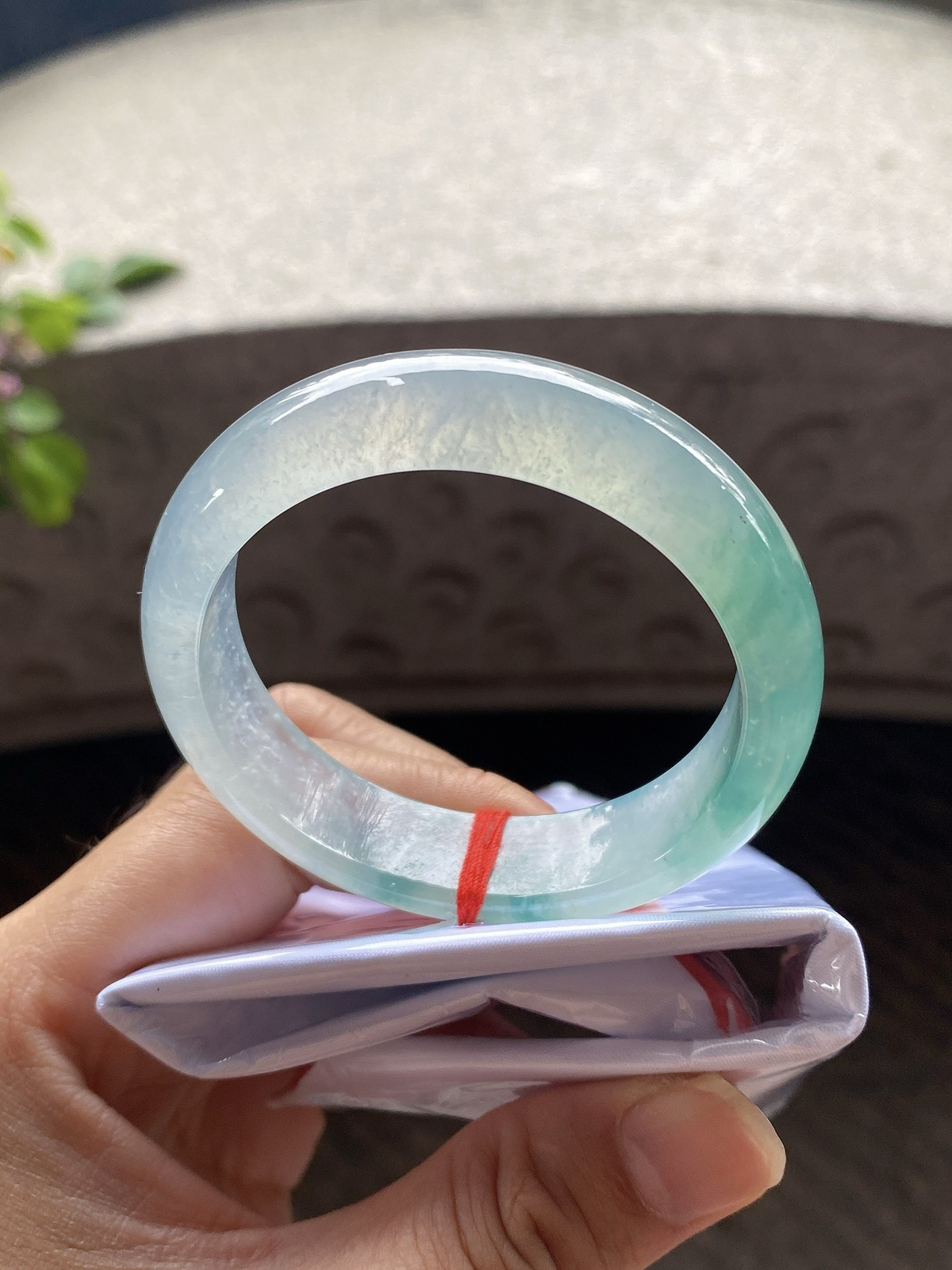 圈口51.3-13.7-7.8    【冰种飘蓝绿正圈手镯】圈口51  52可戴  质地细腻   种水好