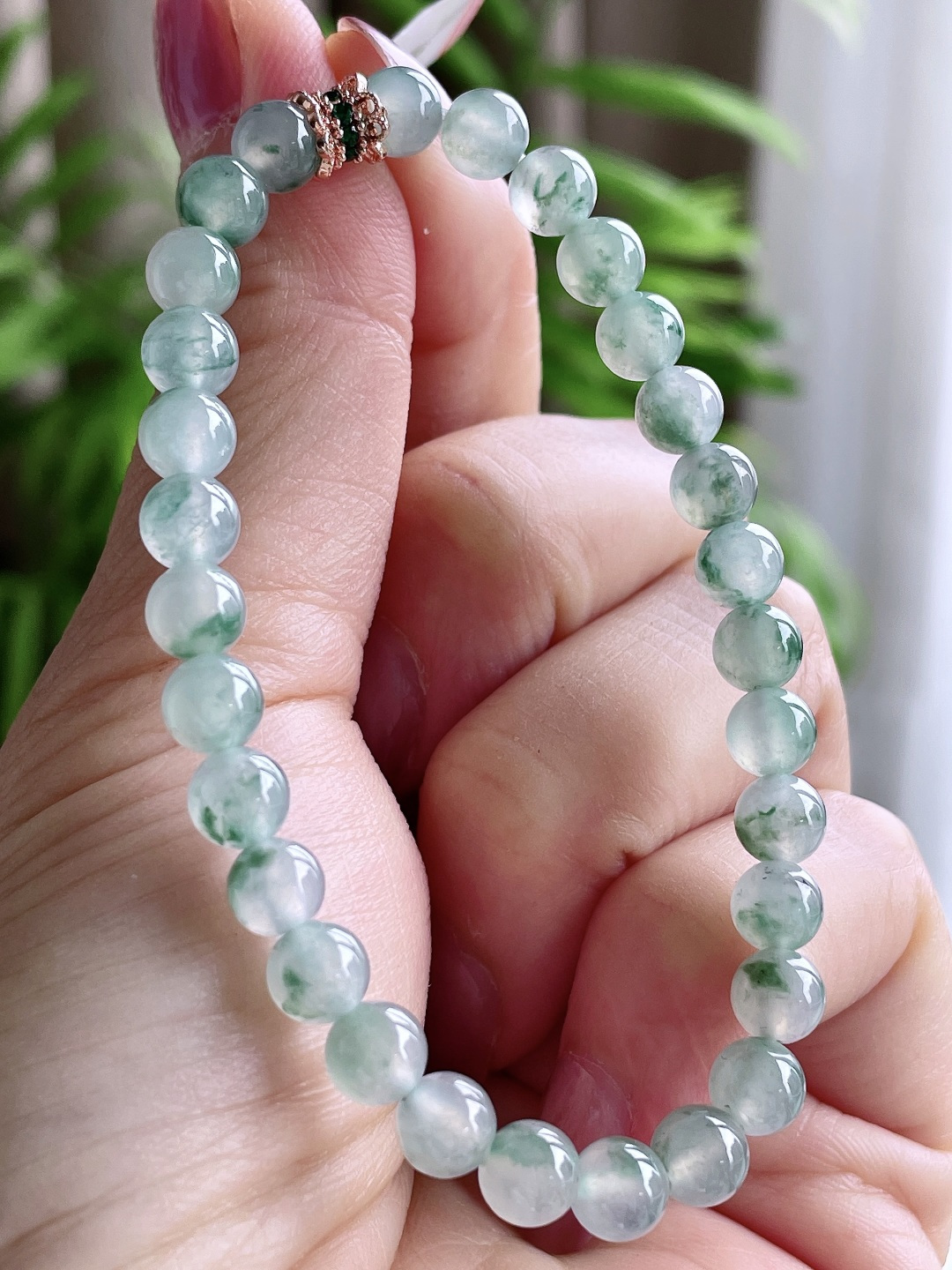珠子冰飘花手串圆珠珠子手串,性比高,尺寸6mm,重量11.5克