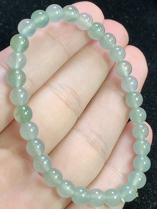 冰种玉珠手串，尺寸5.6mm，j06jwa6