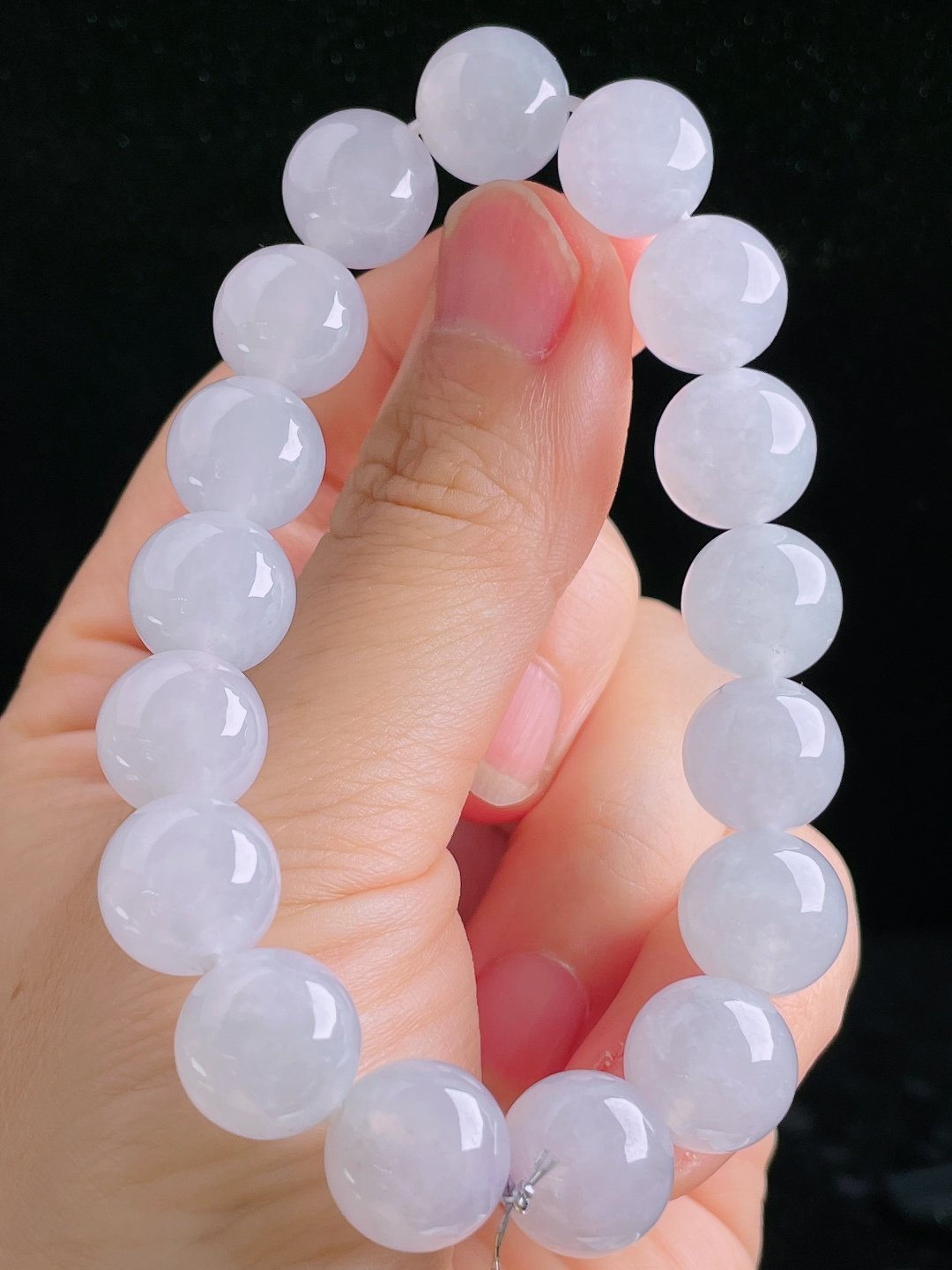 白冰手串珠串，老种起光，细底通透，尺寸：12.2mm0906