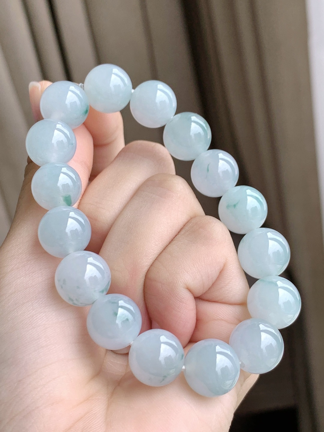 珠子，冰飘花手串圆珠子手串，性比高，12.2mm，49.2克