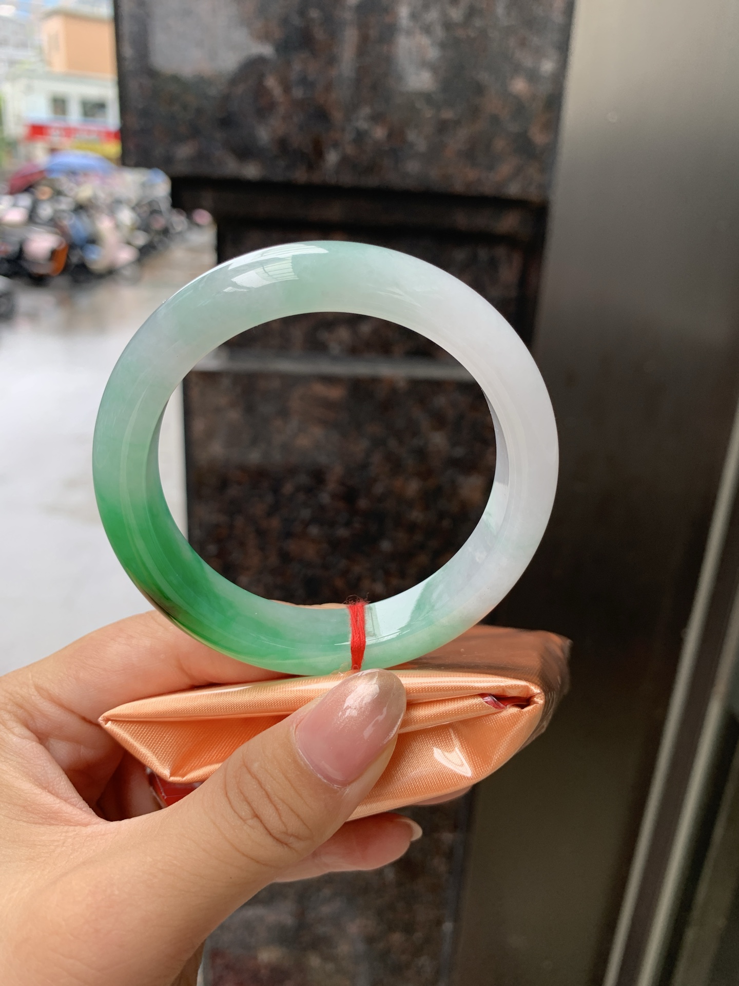 阳绿春彩正圈,0906-N1518,打灯纹裂