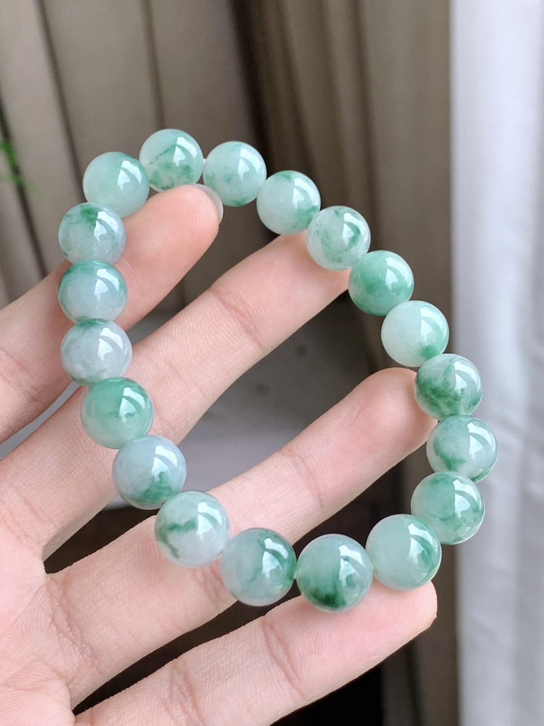 珠子冰飘花手串圆珠子手串，性比高