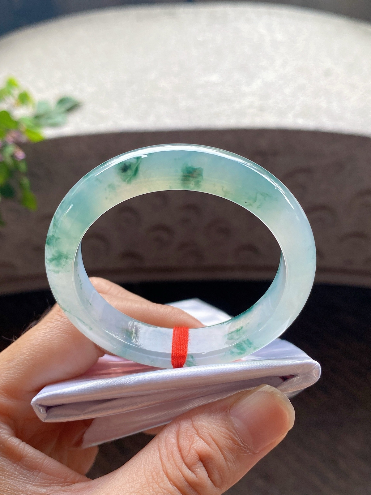 圈口51.5-11.8-8.1    【冰种飘花正圈手镯】圈口51  52可戴  质地细腻   种水好