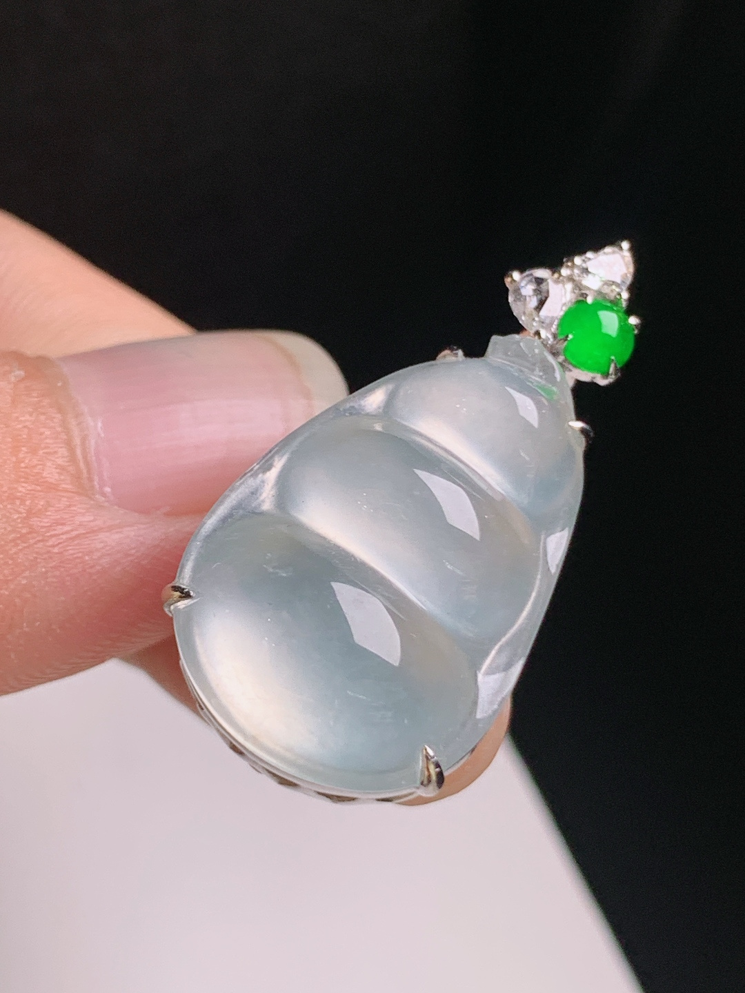 ️ 冰种福豆吊坠，清透起光，形体饱满，四季平安 66