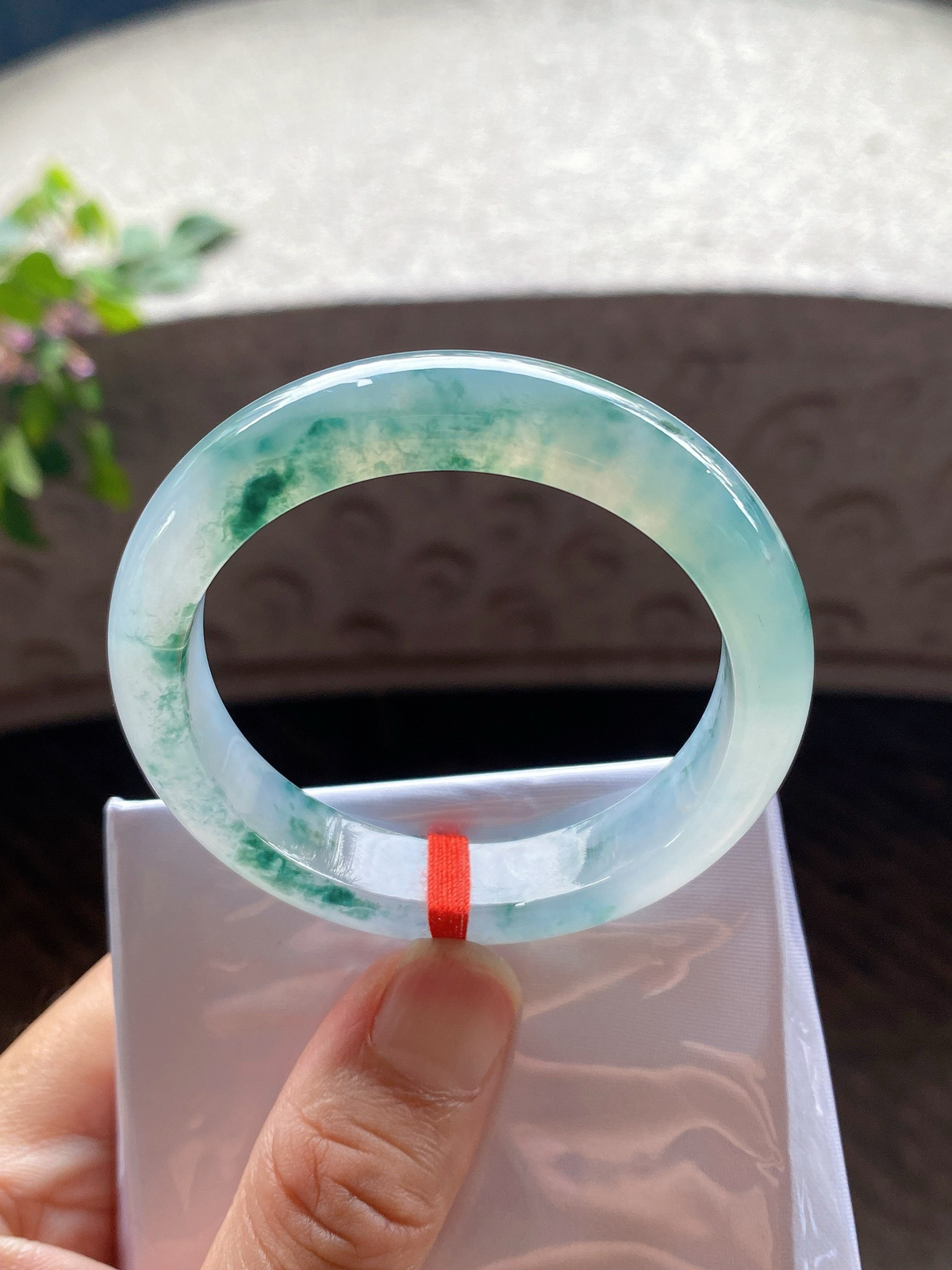 圈口51.5-11.8-8.1    【冰种飘花正圈手镯】圈口51  52可戴  质地细腻   种水好