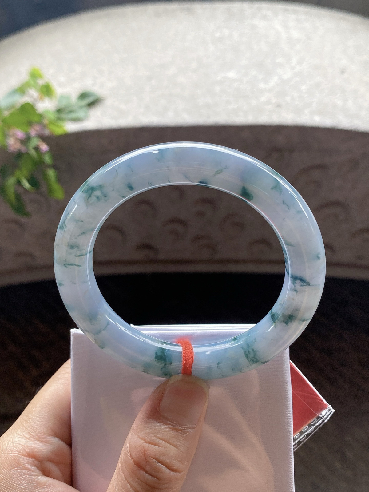 圈口57.8-11.4-11    【茄紫飘花圆条手镯】圈口57  58可戴  质地细腻